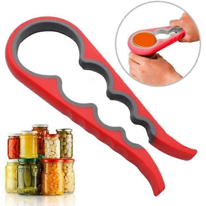 4 in 1 Multifunctional Jar Opener - Orange - Ergonomic - Contemporary Design - PP + TPR