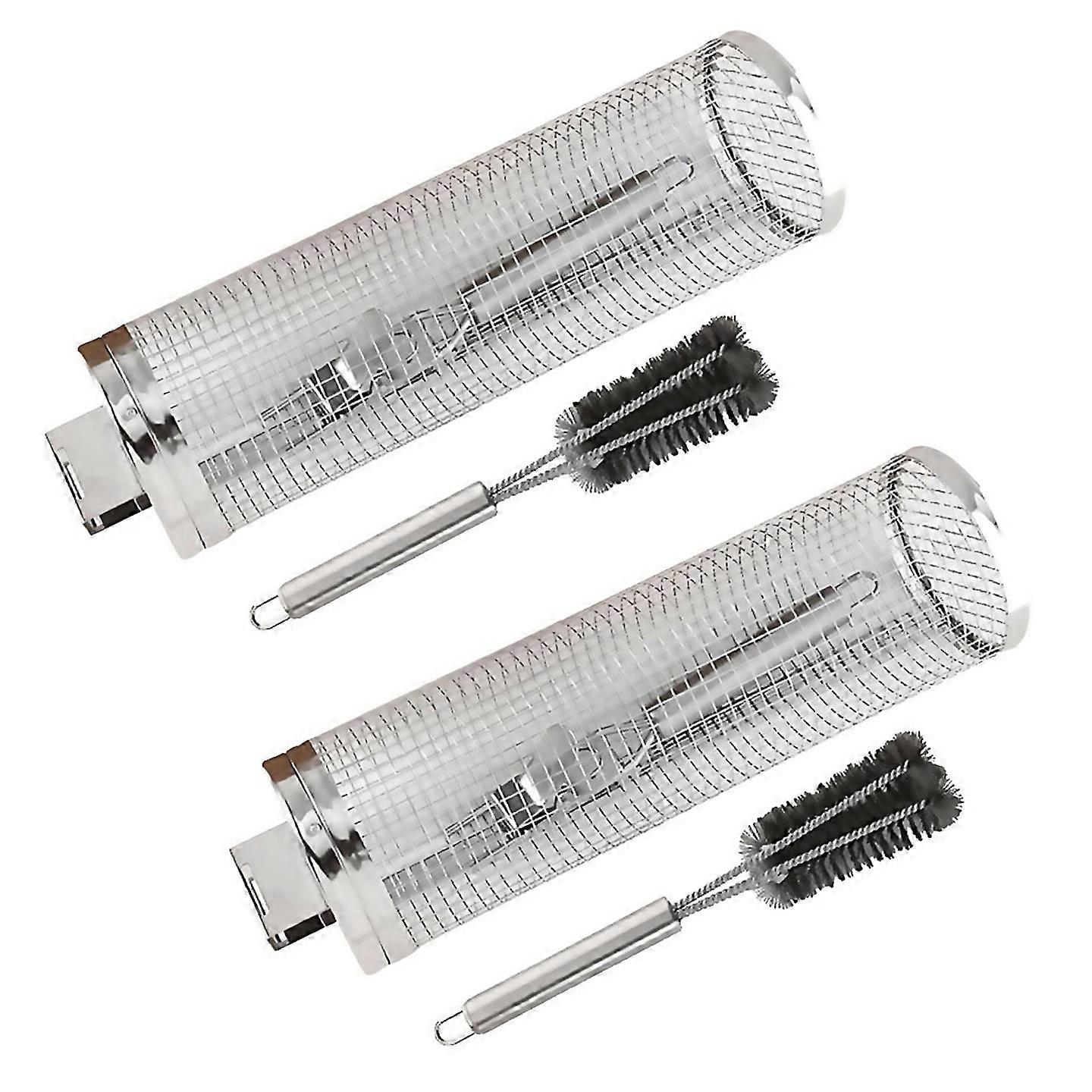 For Barbecue Cage With Handle Barbecue Rolling Grill Barrel Barbecue