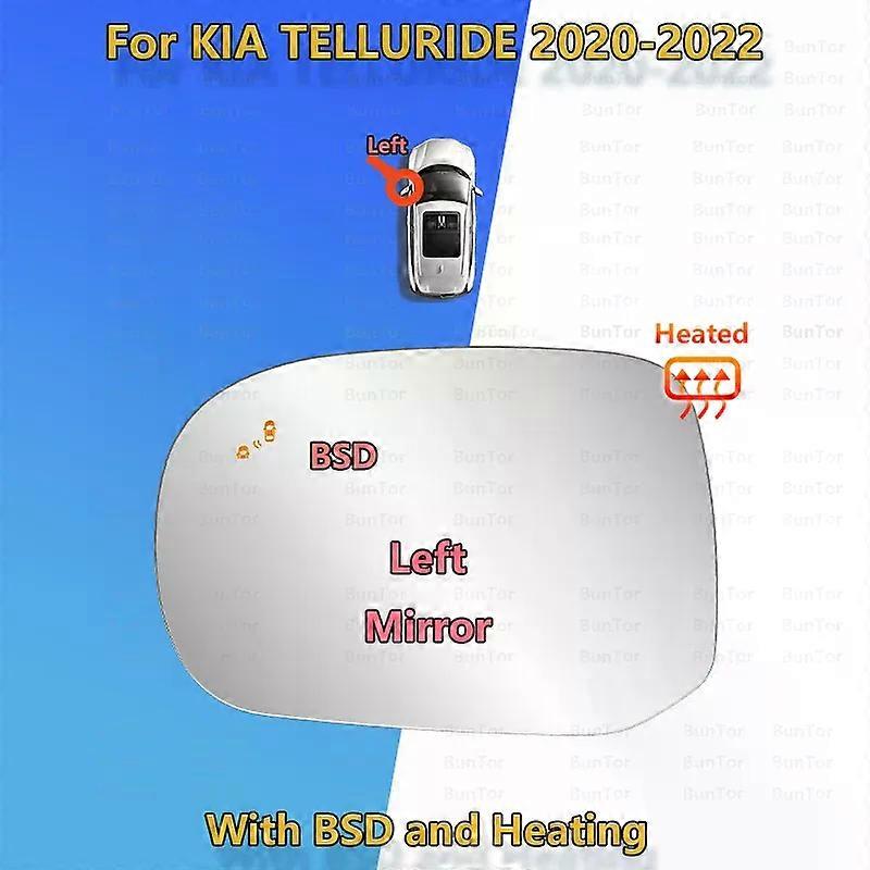 With BSD/Heated For KIA TELLURIDE 2020 2021 2022 2023 2024 2025 Side Rearview Mirror/87611/21-S9510 S9220/Car Wing Mirror Lens