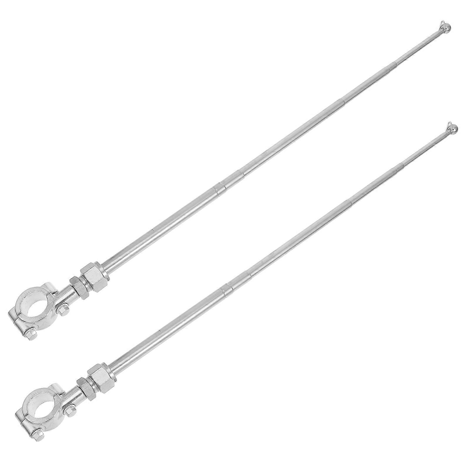 Retractable Flagpole 2Pcs Easy Installation Flag Mount For Motorcycles And Bicycles Suitable For Cycling Adjustable Height