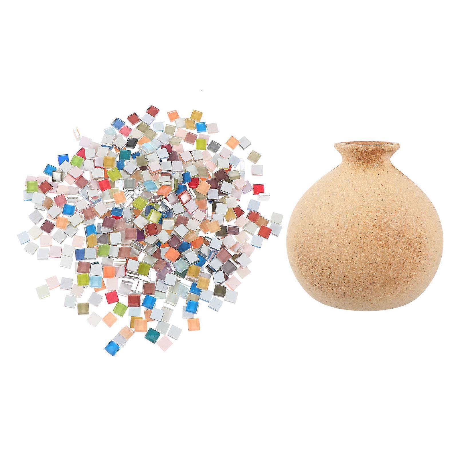 Creative Materials Flower Vase DIY Flower Pot for 1Set Handmade Wooden Mosaic Patch