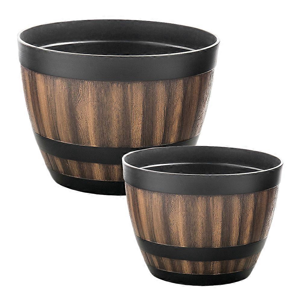 Hydroponic Planter Resin Plant Pot Created for Crafting 2Pcs Barrel Flowerpot