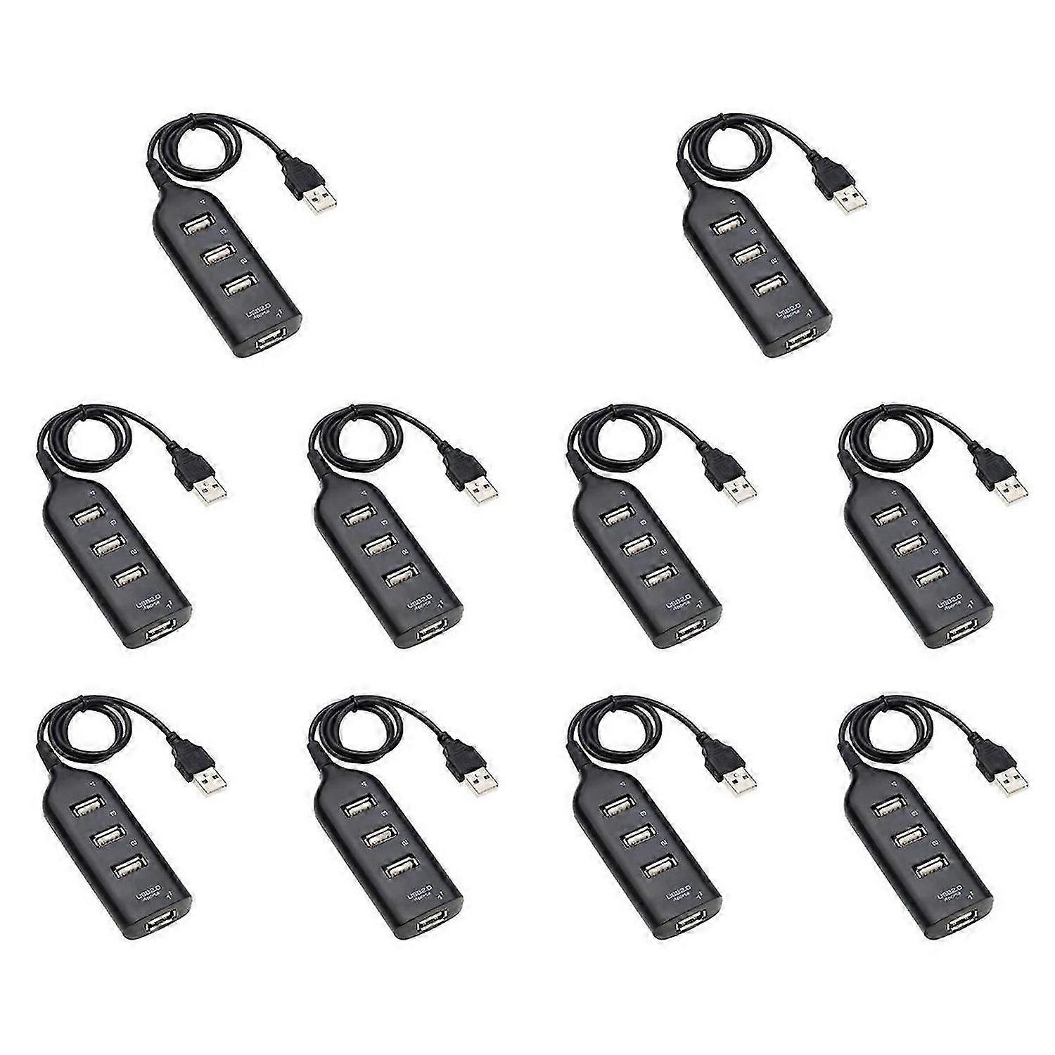 4-Port USB Hub Adapter for Laptop Receiver Computer Accessories Black