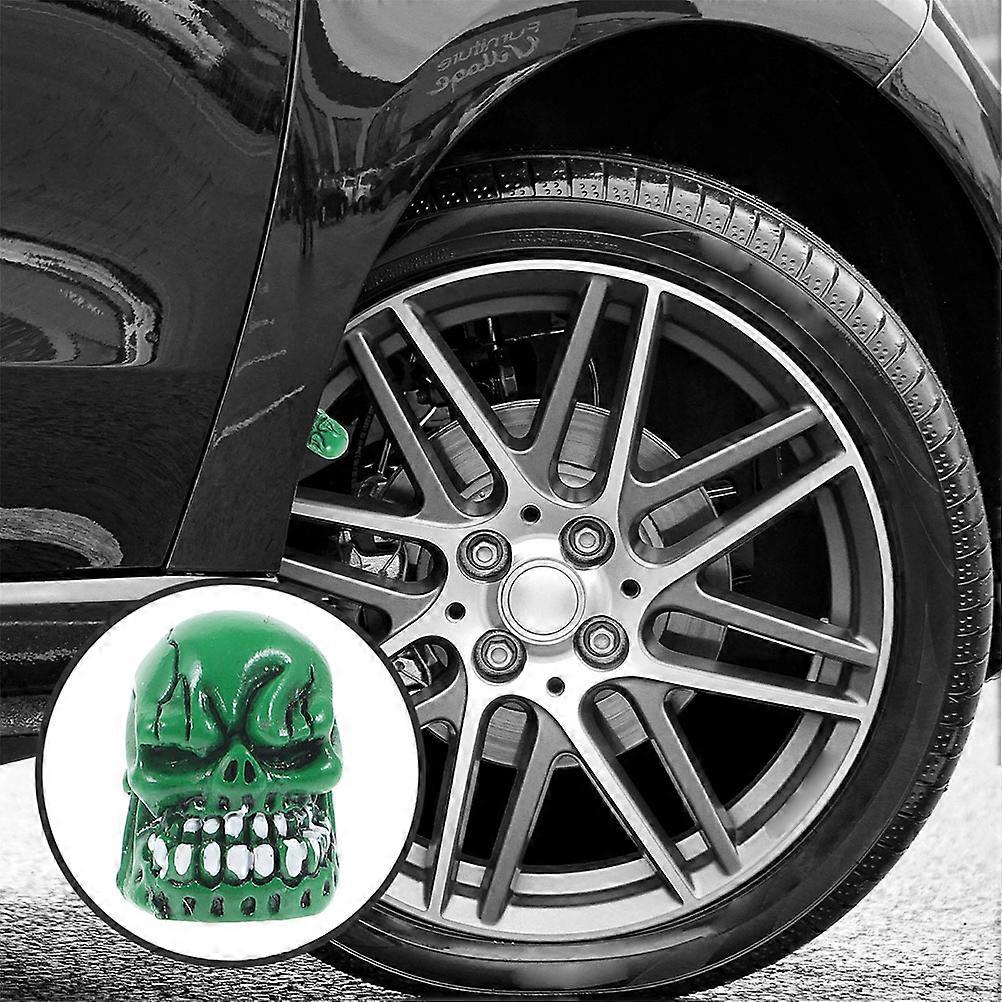 Car Tire Valve Caps Skull Design Resin Leak-Proof Valve Stem Caps 16Pcs