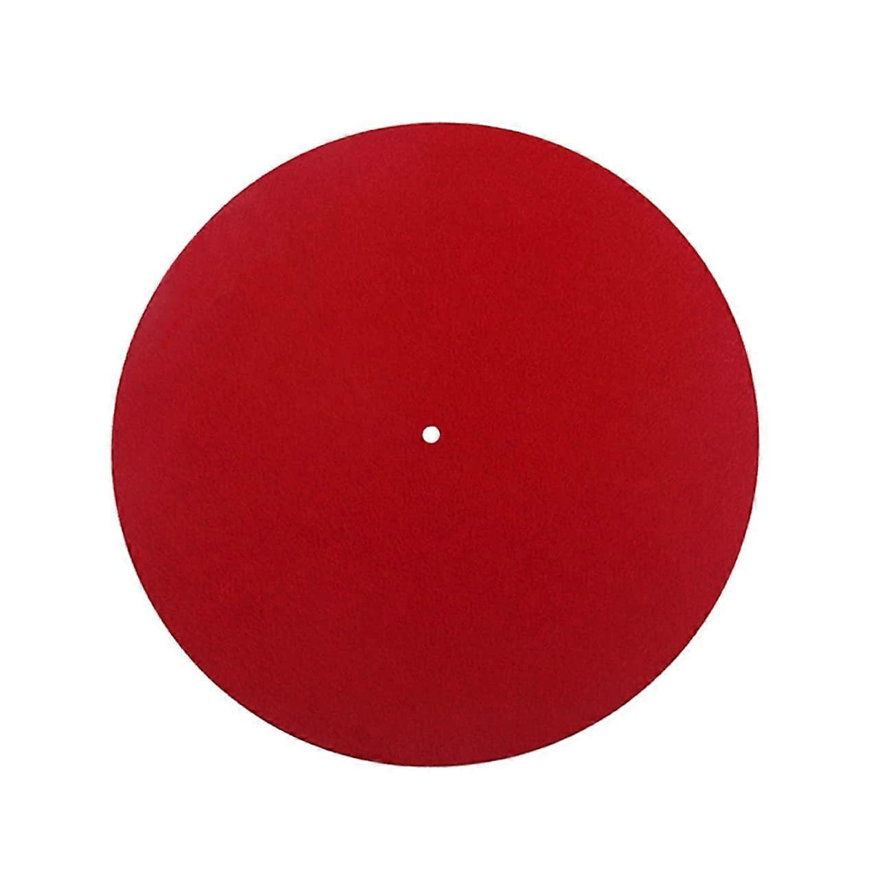 Red Wool Turntable Mat Diameter, NonSlip Grooves, Vibration Dampening, Vinyl Pad For Accurate Sound, Stable Playback