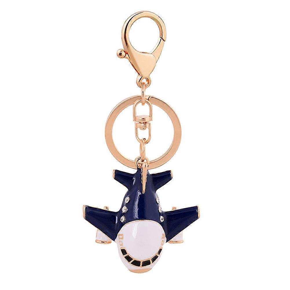 Mini Keyring Airplane Model Keychains Blue Pendant Style Car Key Organizer 1Pcs