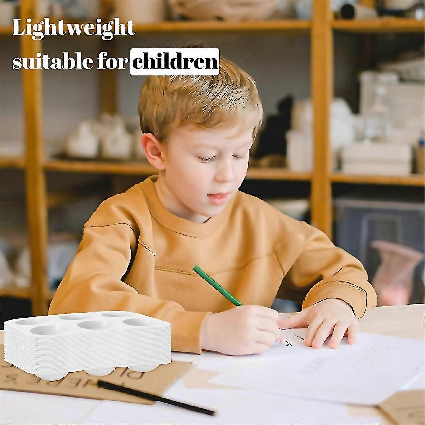 For 50 Pcs Watercolor Palette 6 Well Rectangular Paint Palettes For