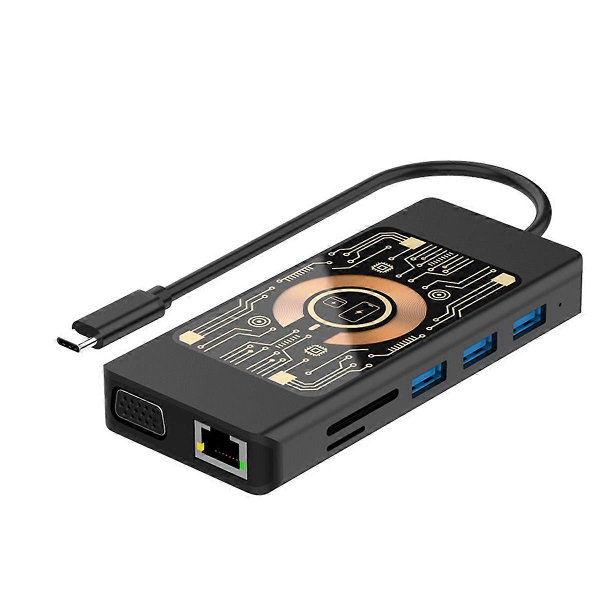 12 in 1 Wireless Charging Hub USB-C Docking Station