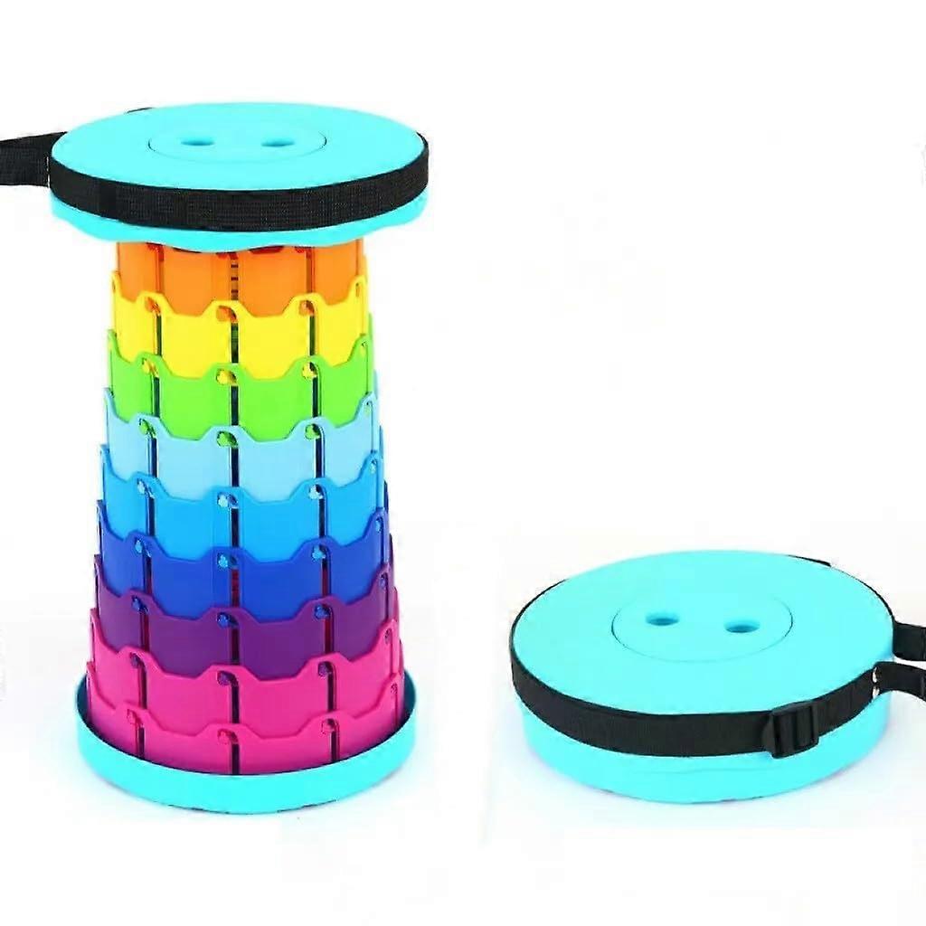 Telescopic Retractable Folding Stool For Gardens, Camping, Picnics Lightweight Portable Collapsible Rainbow Green Hiking
