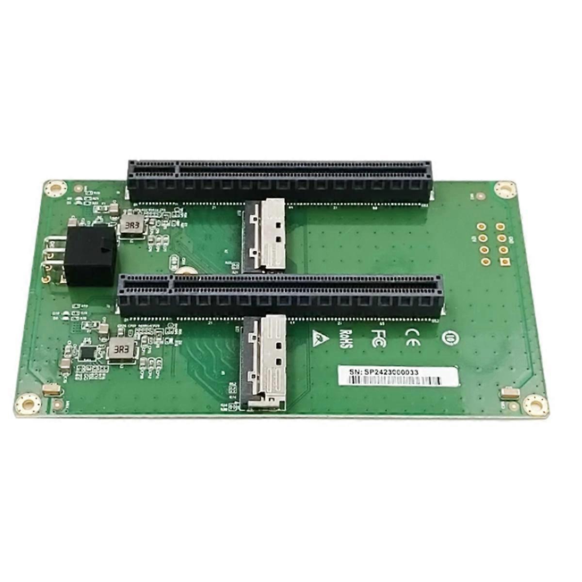 Dual MCIO 8I to 2x PCIe5.0 X16 Slot Riser Card with ATX 2x3 Pin GPU Power Connector