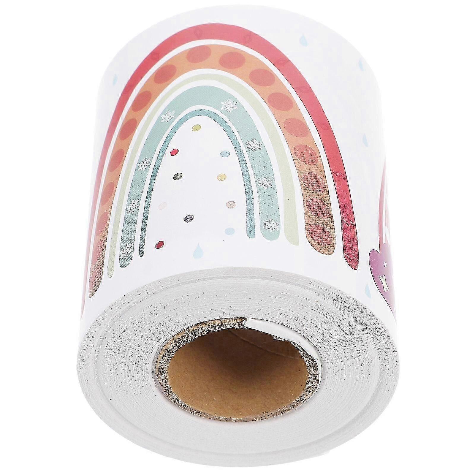 1 Roll Rainbow Bulletin Board Border Sticker Classroom Blackboard Border Sticker