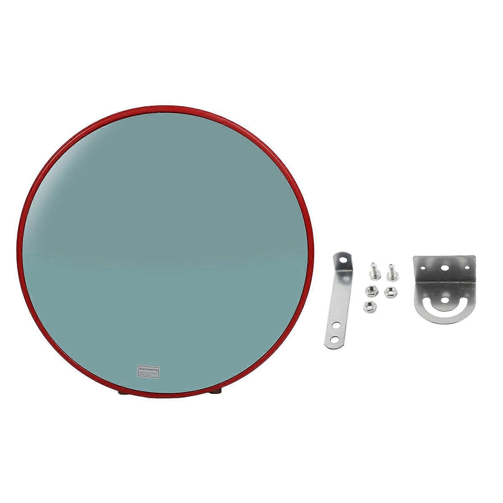 24 Inch Convex Mirror with Adjustable Bracket Wide Angle Blind Spot Curved PC Security Mirror for Parking Lot Driveway Indoor Type