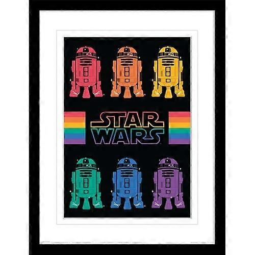 Star Wars R2-D2 Rainbow Framed Poster