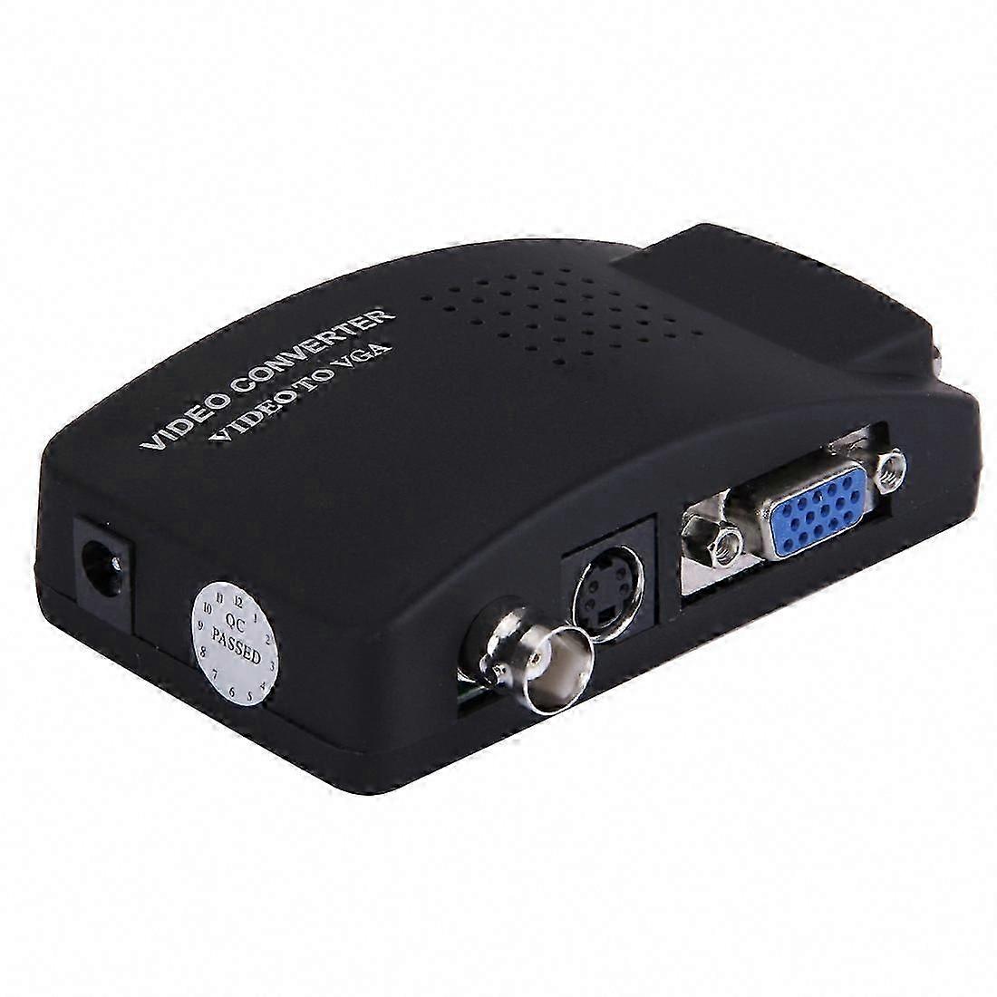 BNC S-Video to VGA Converter Adapter for PC Monitor TV Projector