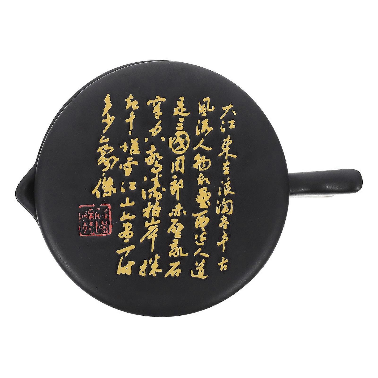 Practical Ceramic Ink Stone with Cover for Painting Use Inkstone