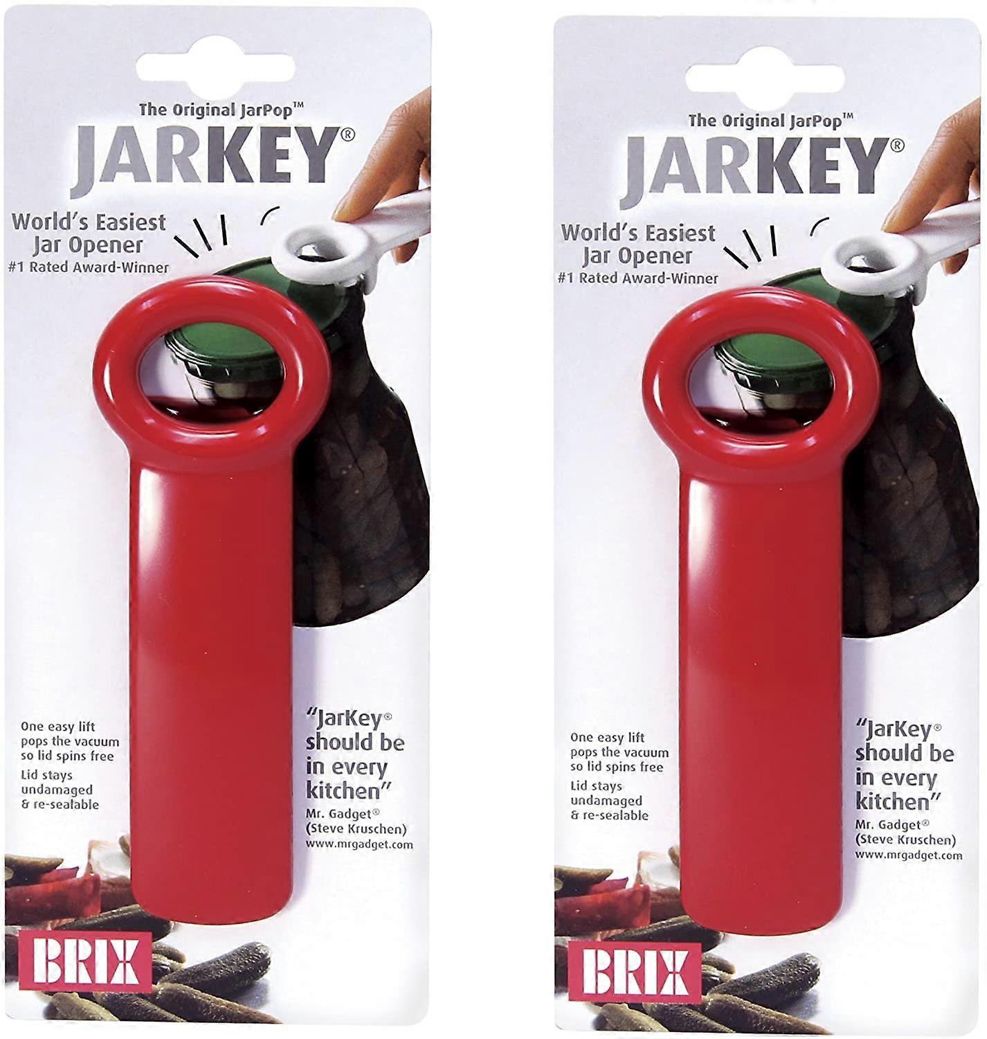 Brix JarKey Original Easy Jar Key Opener, Set of 2, Red