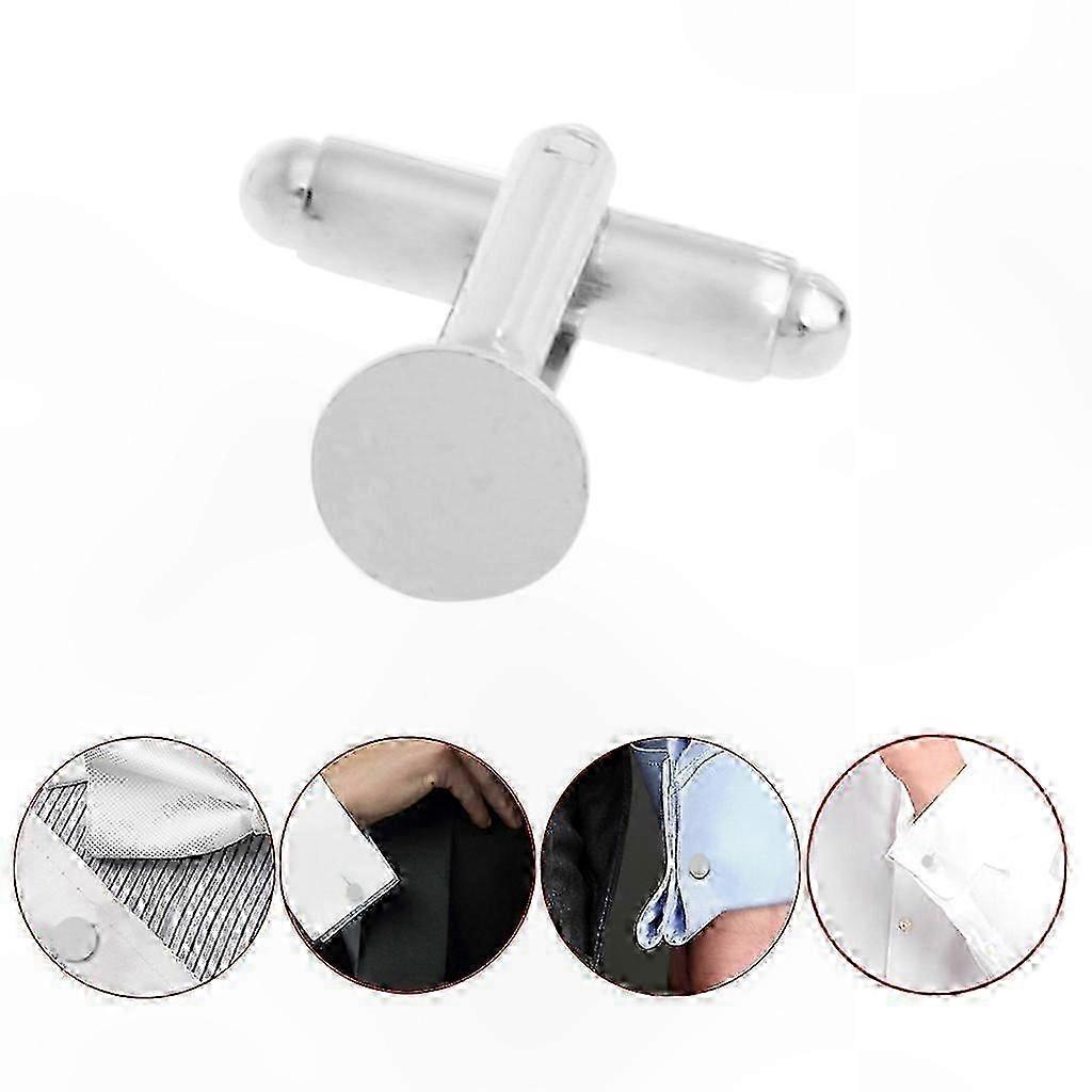 Classic Silver-Tone Cufflink Set - 10 Pairs of Men's Blanks for Piercing Projects