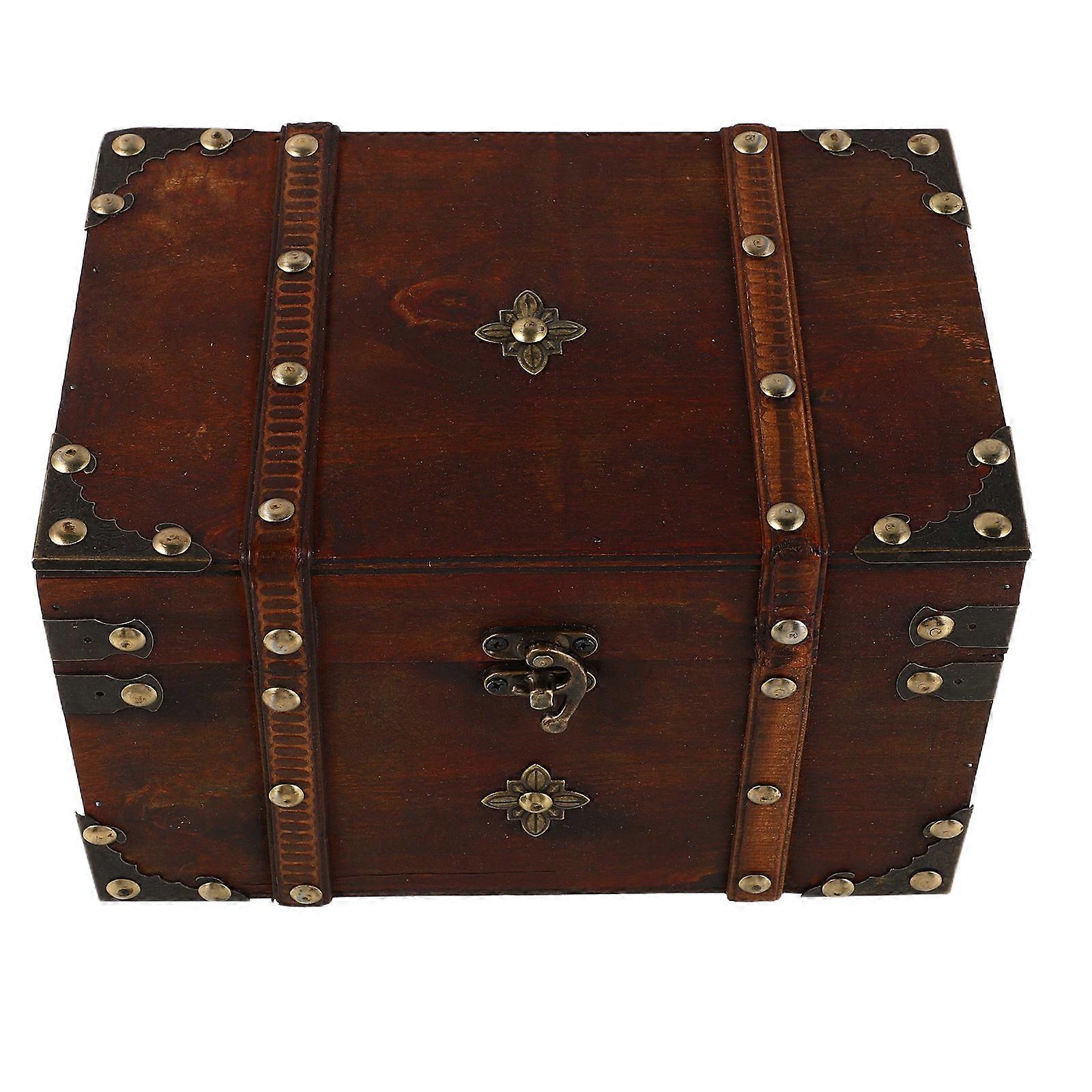 Retro Storage Box Wooden Jewelry Case for Storage 2Pcs with Lock
