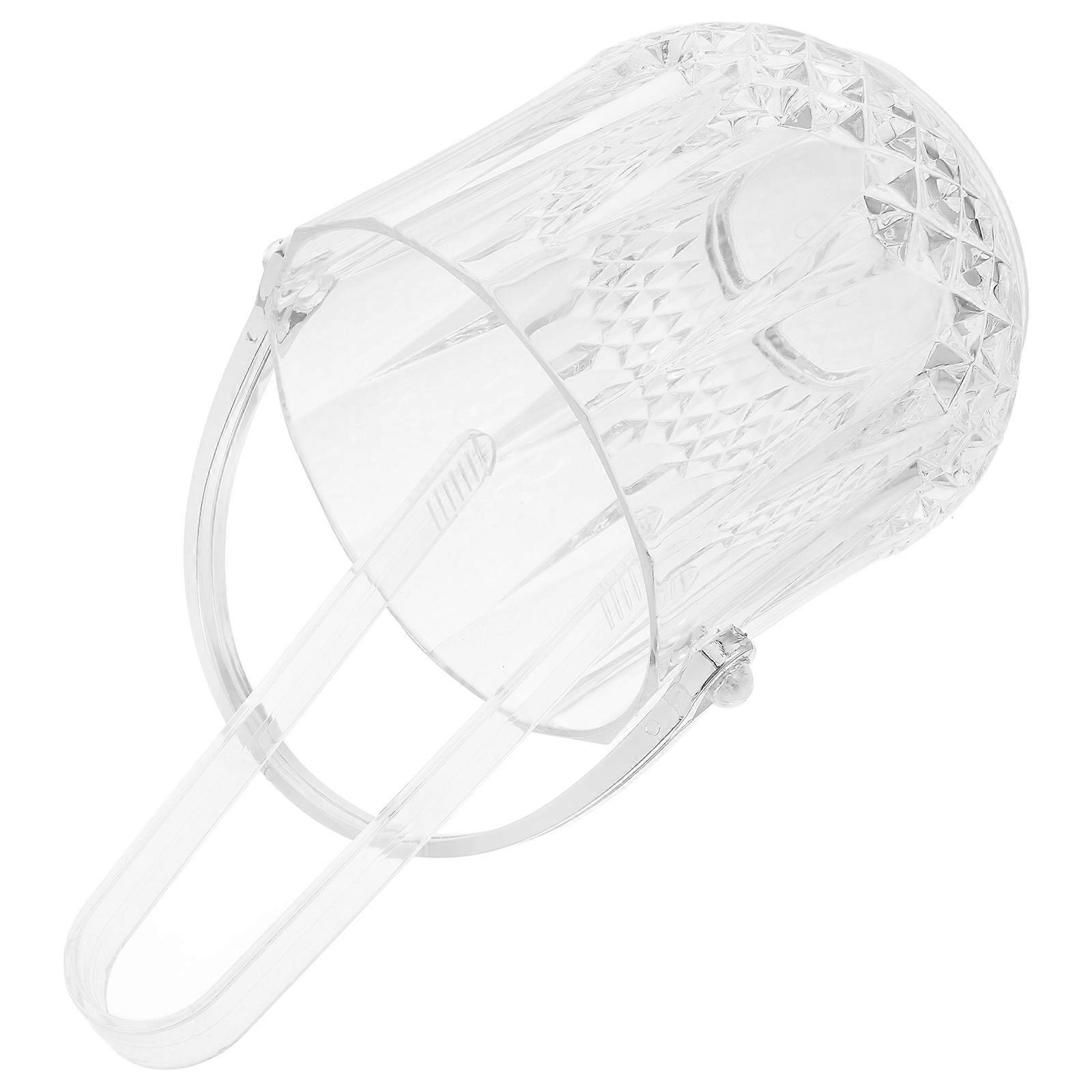 3Pcs Acrylic Ice Bucket for Ktv with Tongs Transparent Beverage Cooler