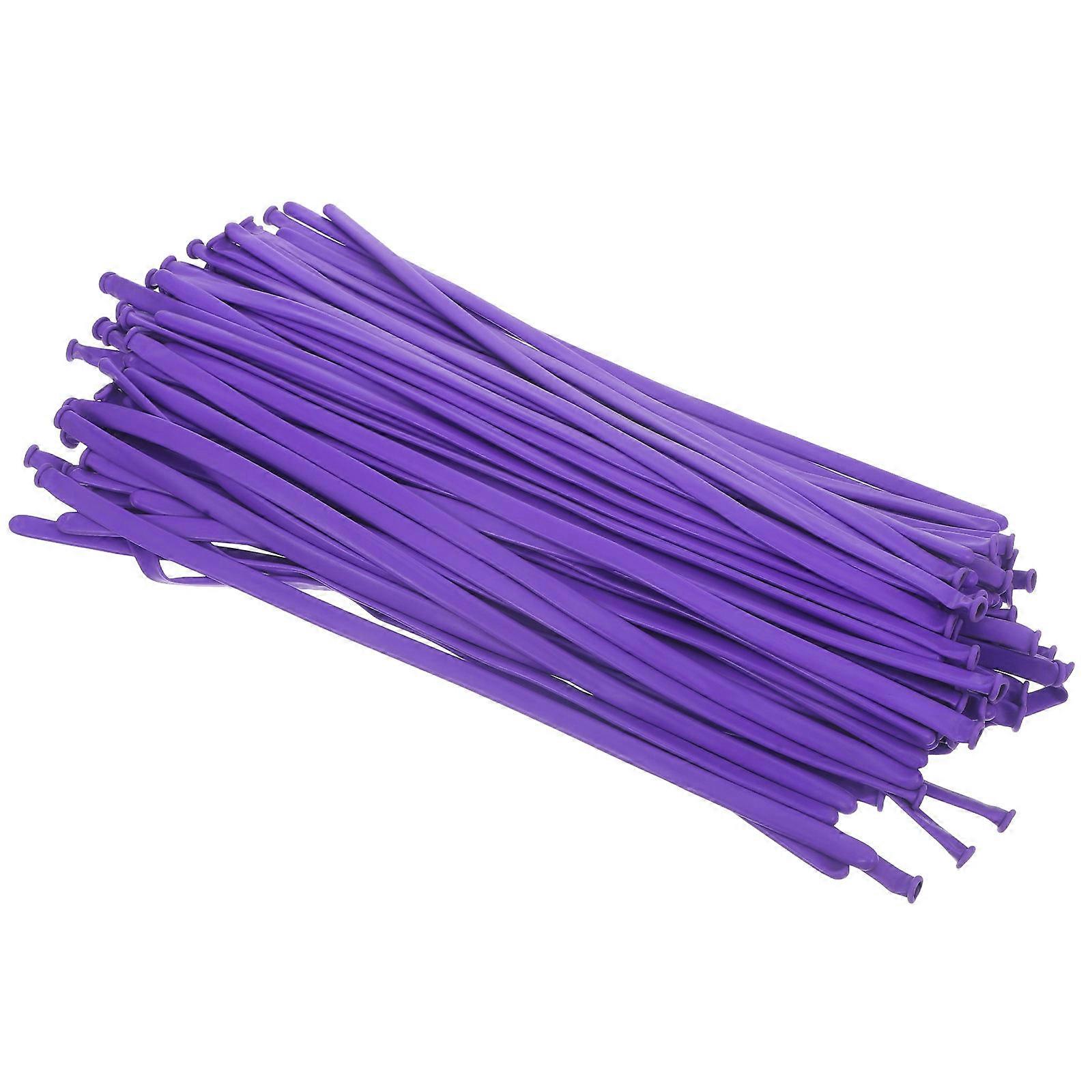 Creative Balloons Long Latex Balloons for Decorative 100Pcs Purple Bundle