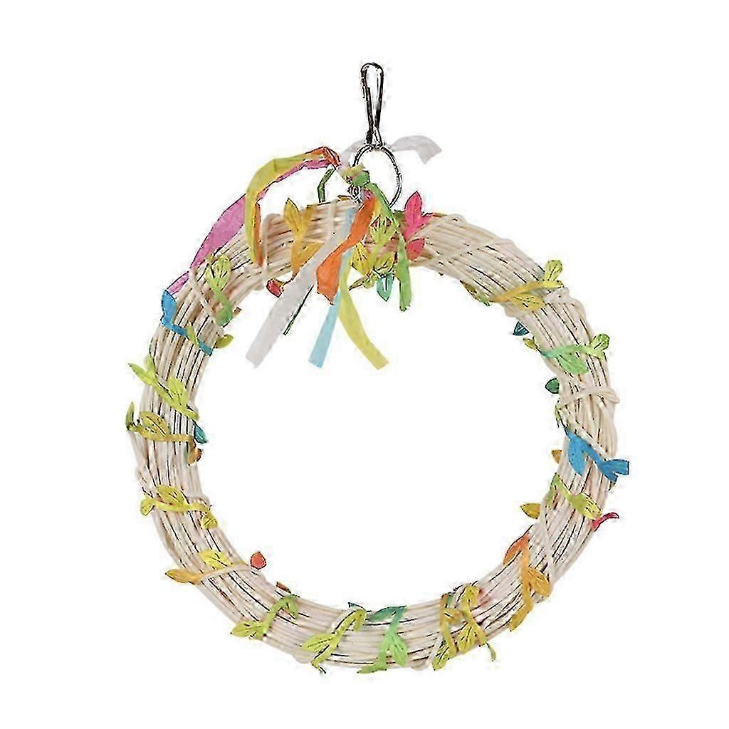 Bird Swing with Leaves Swing Bridge Rattan Perch for Budgies Training Perch Toy for Birds Cage Decoration