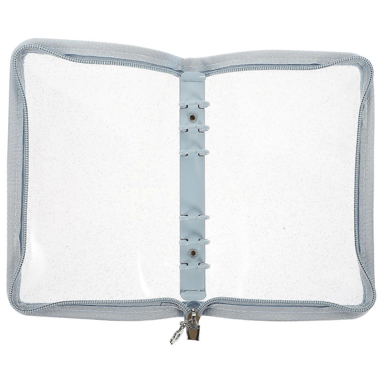 Binder Cover 6-Rings Protective Notebook Shell Sky-blue Rectangular Dust-proof 9.82X7.07X0.79In 5Pcs