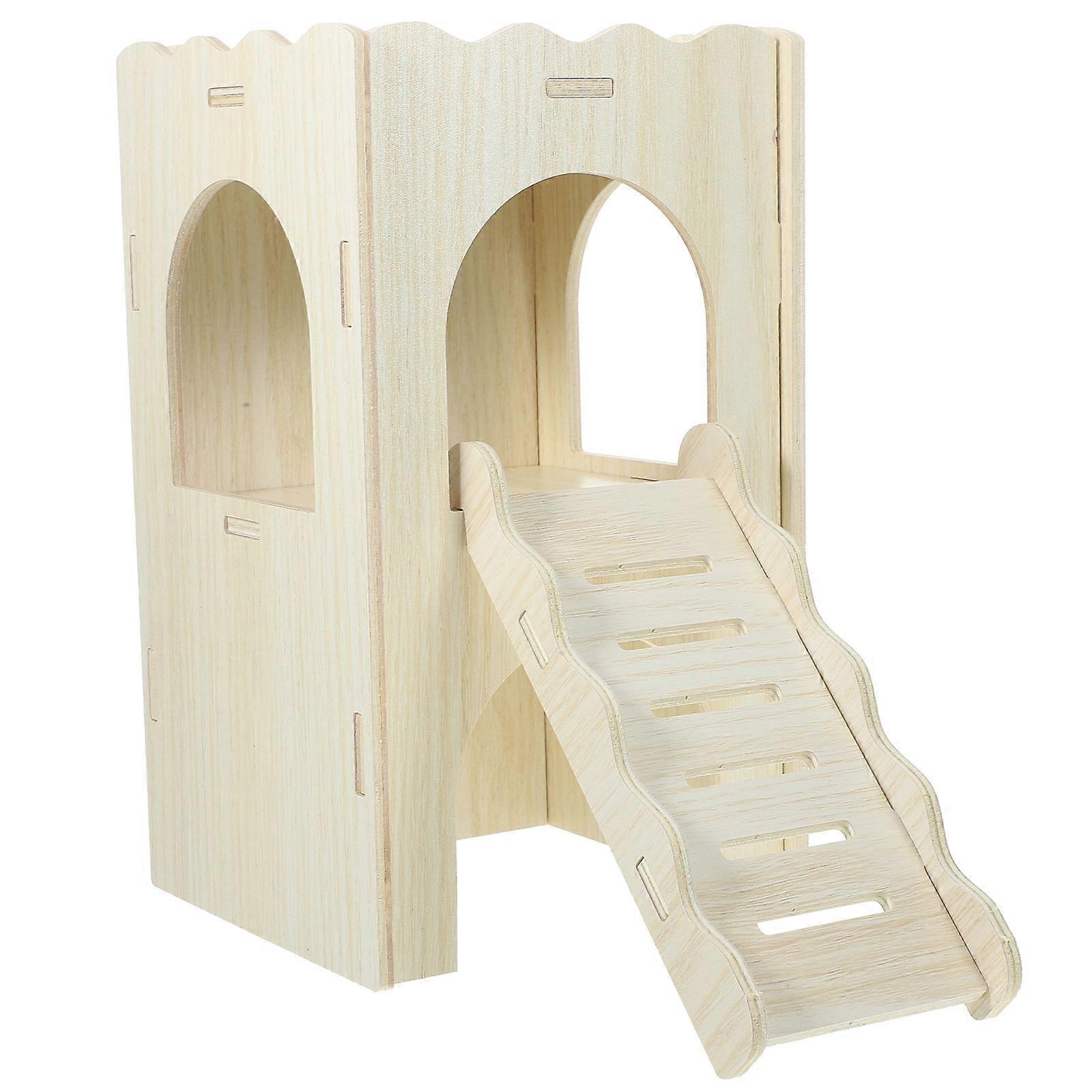 Guinea Pig Hideout House Designed For Gerbils Featuring A Rectangular Shape And Durable Wood Material Ideal For Pet Owners