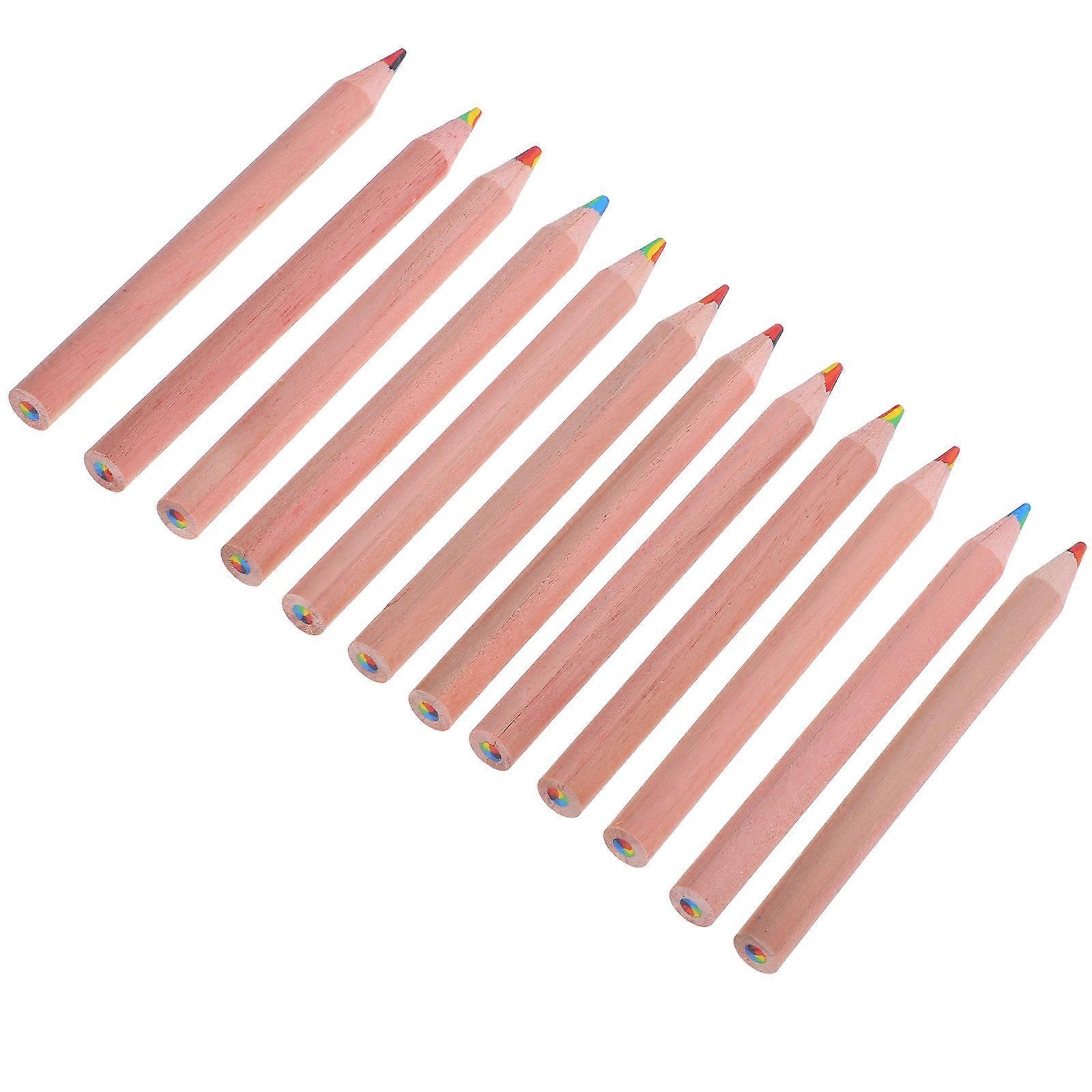 Short Rainbow Colored Pencils For Beginners 36 Pcs Ideal For Kids Ergonomic Design Perfect For Early And Drawing Practice