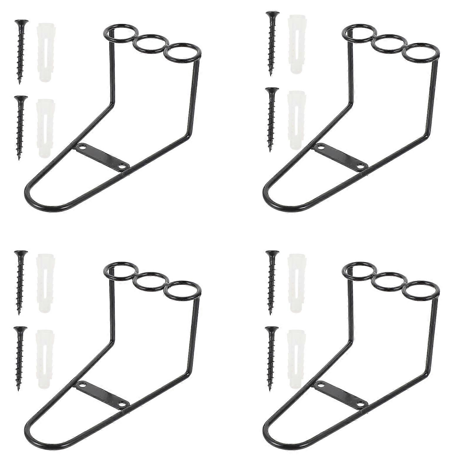 Elegant Black Iron Plate Racks Multipurpose Display Stands for Kitchen and Celebration 8 Pcs Set with Simple Design