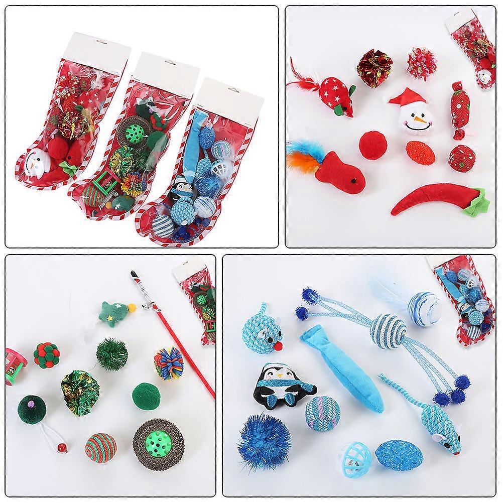 Cat Teasing Toy Assorted for Pet Playing 20Pcs Christmas Design