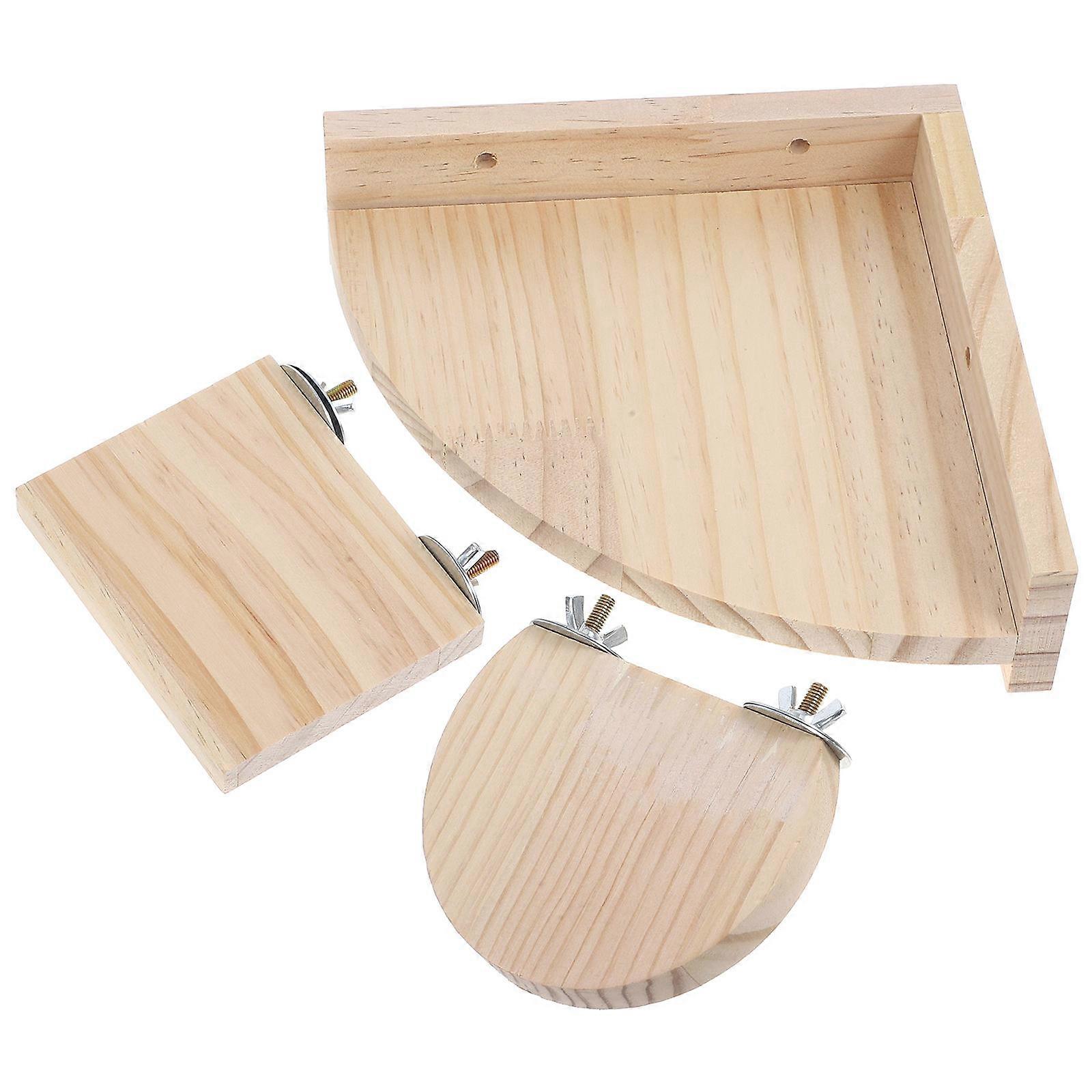 15 Pcs Wooden Platform Jumping Board For Climbing Hamsters And Small Pets Indoor Fun