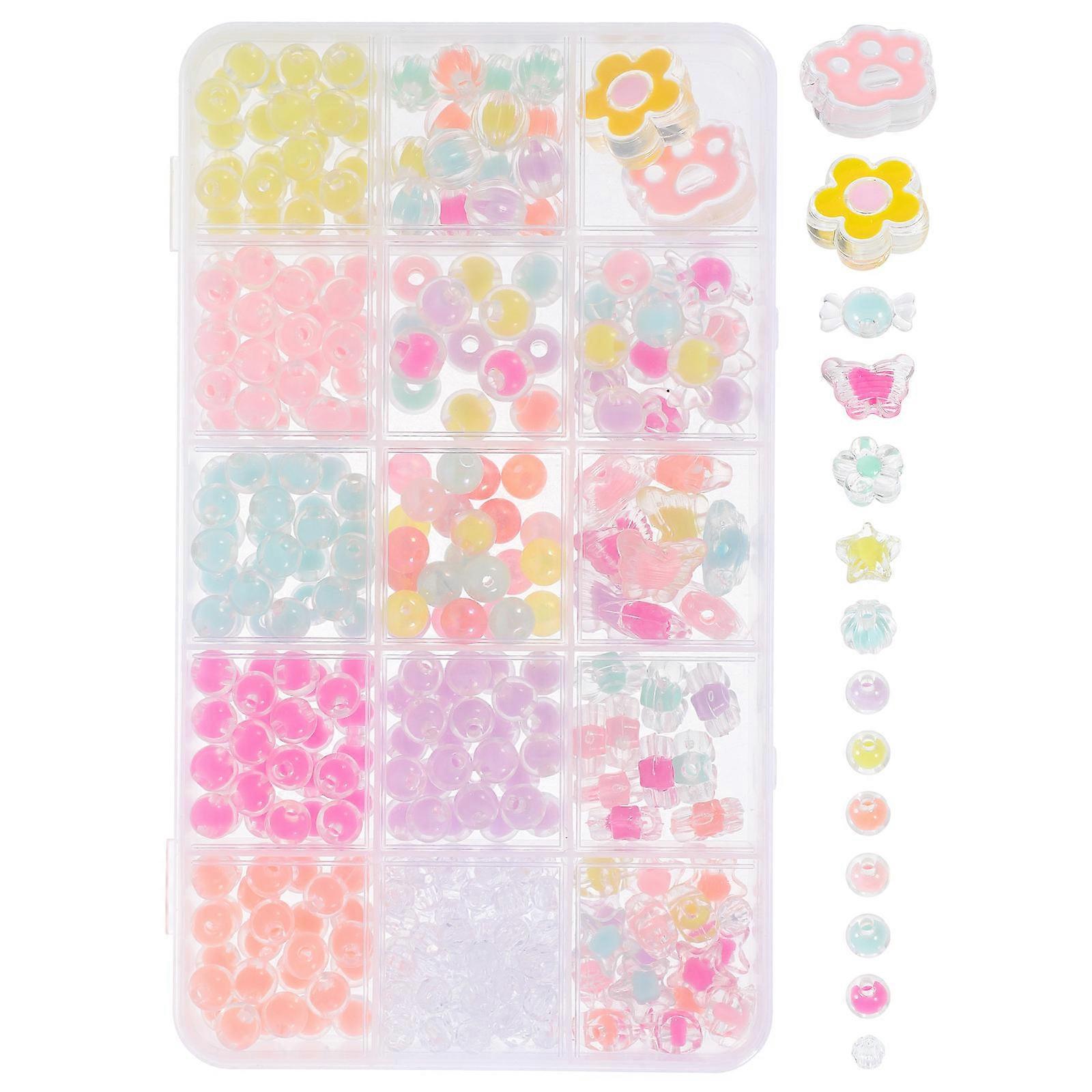 Handicraft Decoration Acrylic Beads 4 Sets Loose Beads Assorted Color DIY Enthusiasts Crafts Time DIY Projects