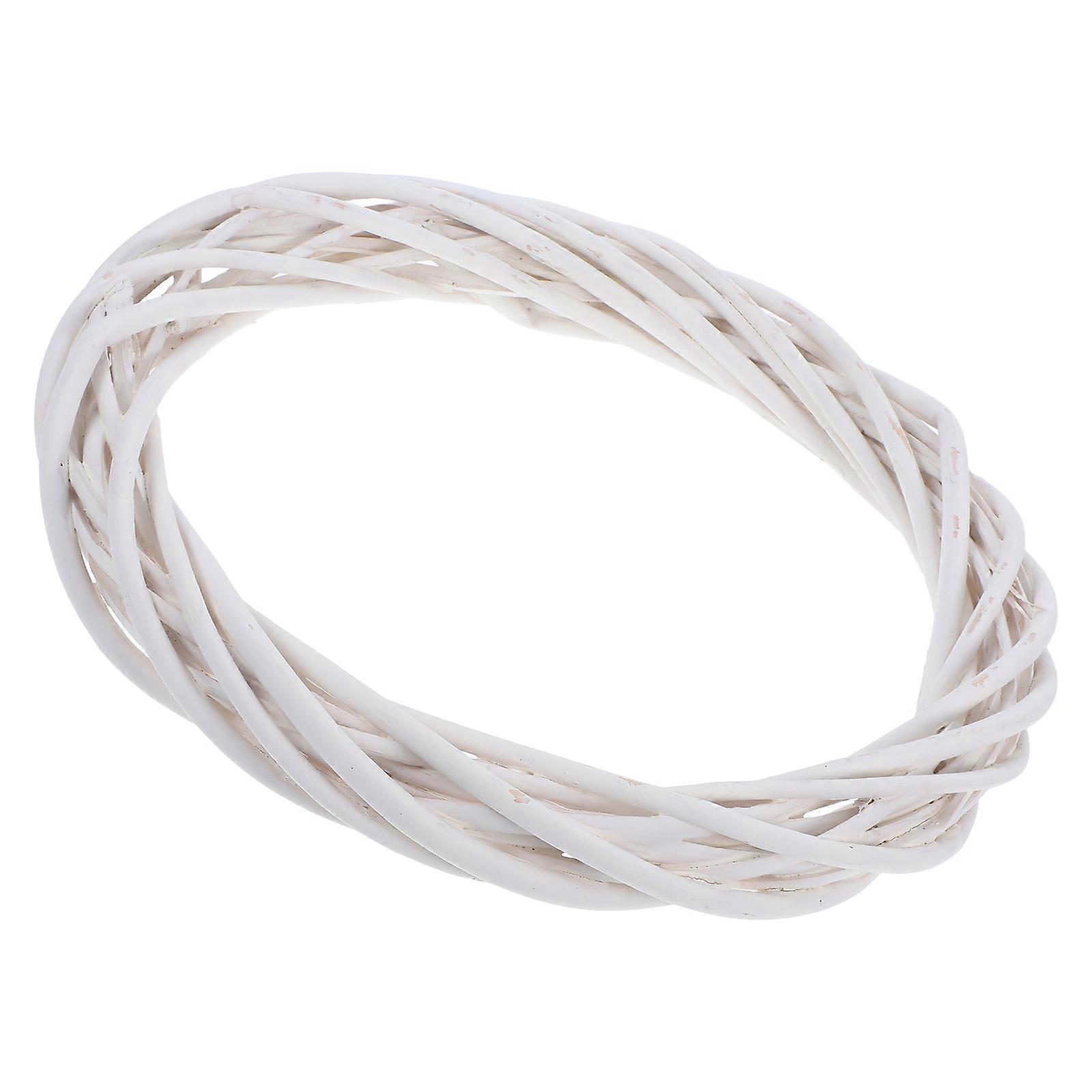 Handmade Willow Wreath for Decoration Rustic White 4Pcs Set