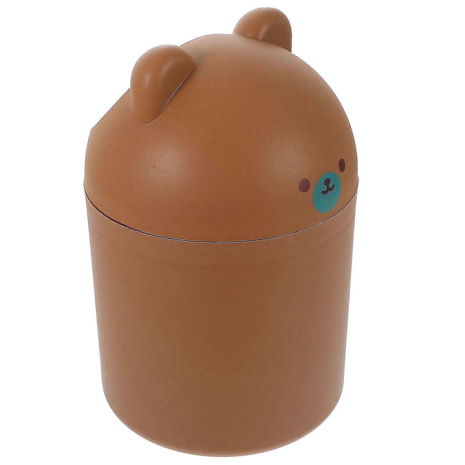 Mini Desk Trash Can Bear Style Plastic Family 22X14X14CM 1Pack