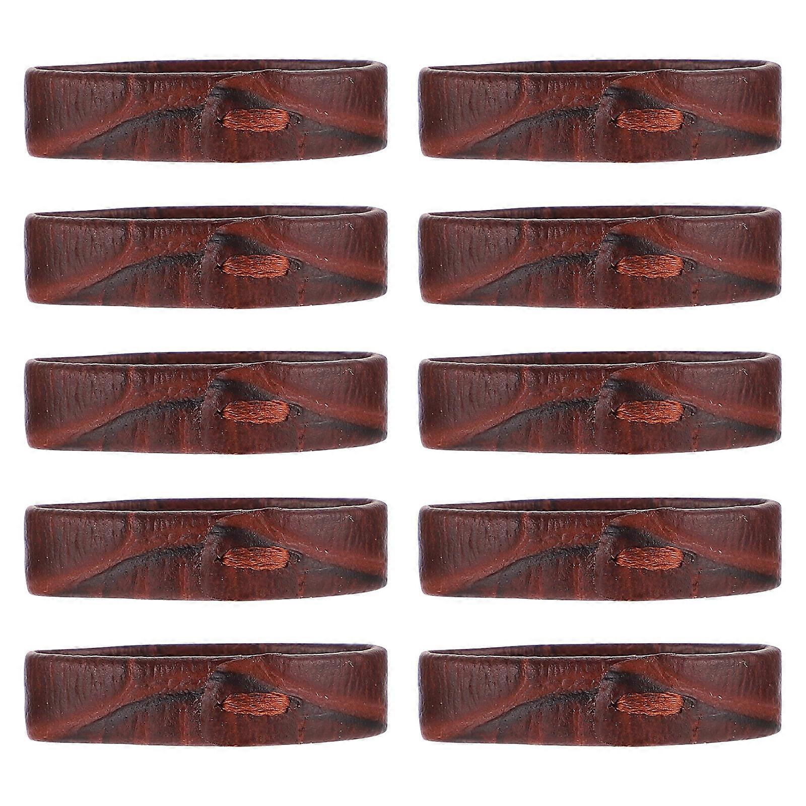 Brown Watch Band Supple Loop for Watch Replacement 10Pcs