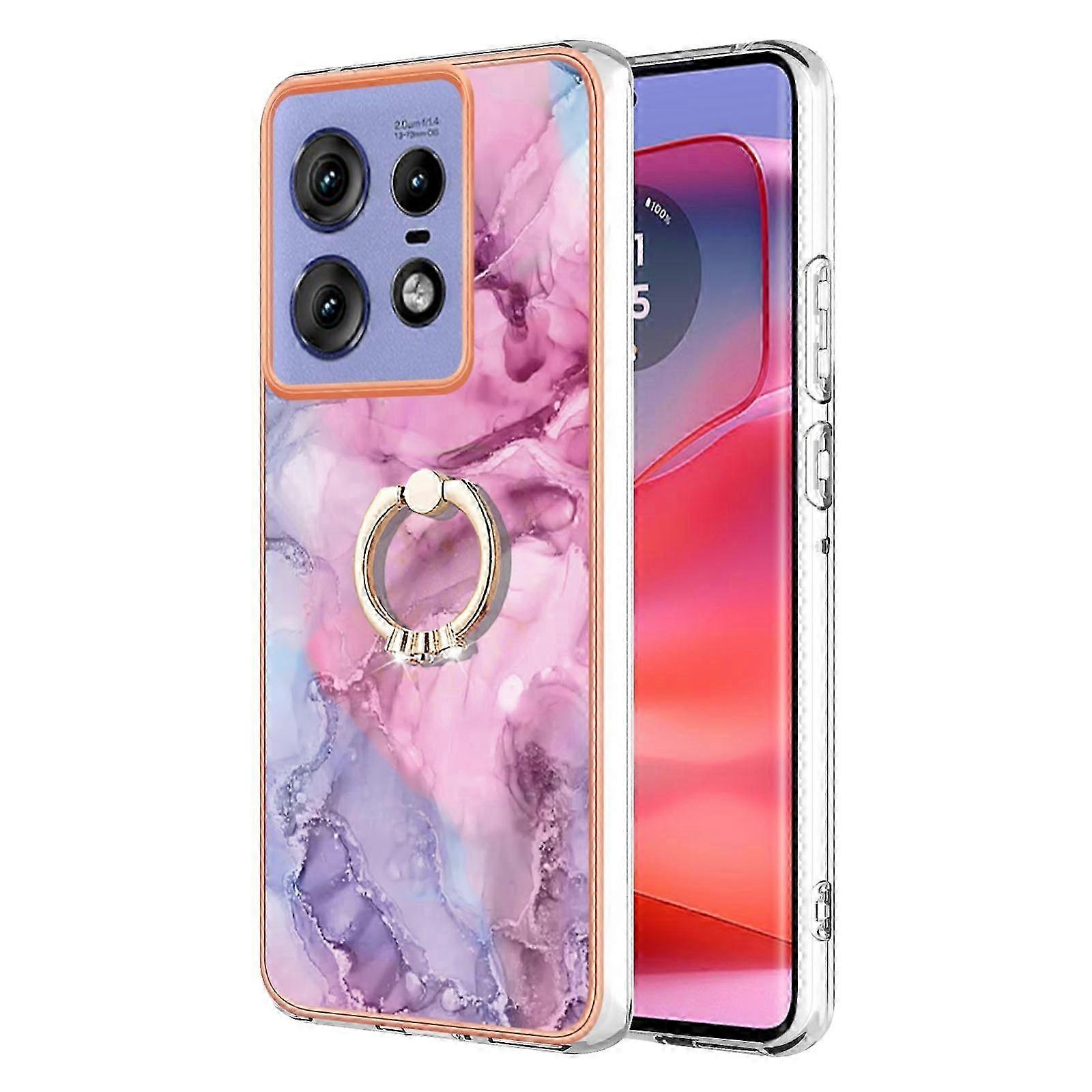 25-26 Electroplating Marble Dual-side IMD Phone Case with Ring