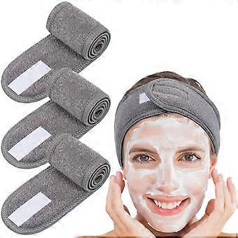 Mikrofaser-Spa-Haarband für Damen, Make-up, waschbar, Haar- und Gesichtsband, Wickel-Stirnbänder mit Magic Tape für Bad-Make-up, Schminke und Sport, 4er-Pack
