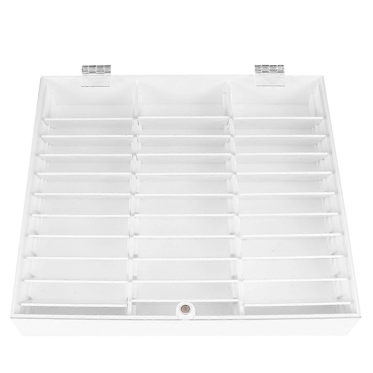 Manicure Display Box Acrylic Storage Case for Display Use 1Pcs 30 Grids White