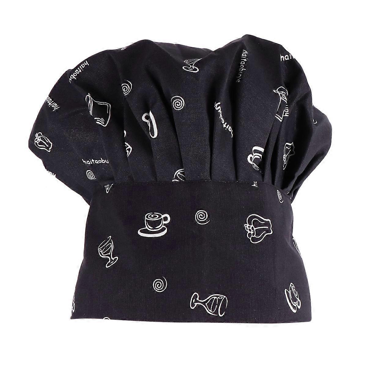 Black Hat for Restaurant Kitchen Cooking 2Pcs Set