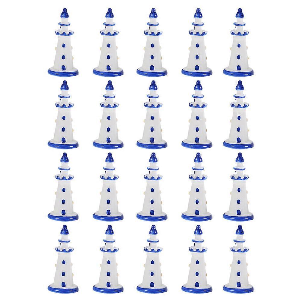 Coastal Lighthouse Resin Ornament for Bonsai Decor 40Pcs Set