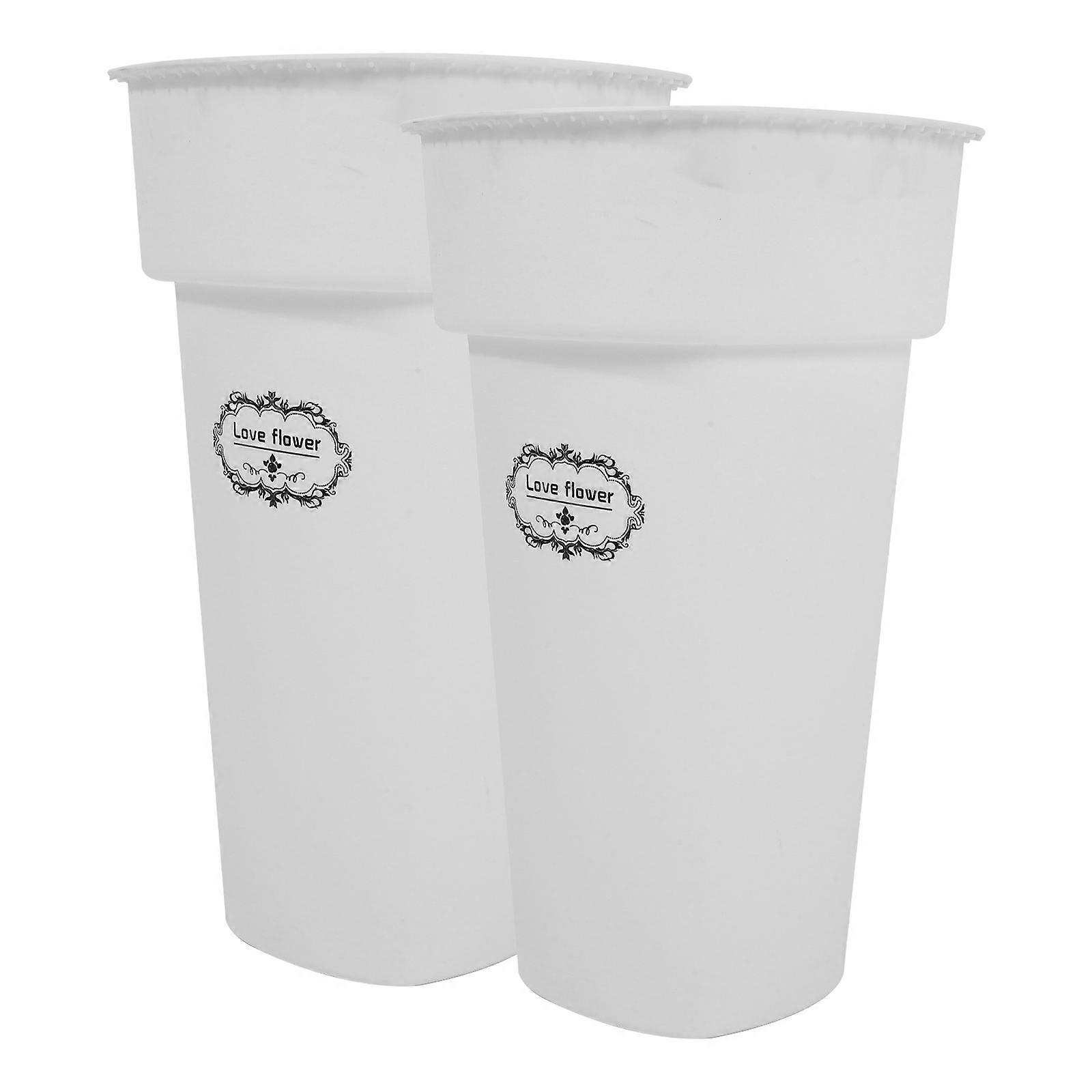 Plastic Flower Bucket 2Pcs -Friendly PP Material for Washing Brush Use