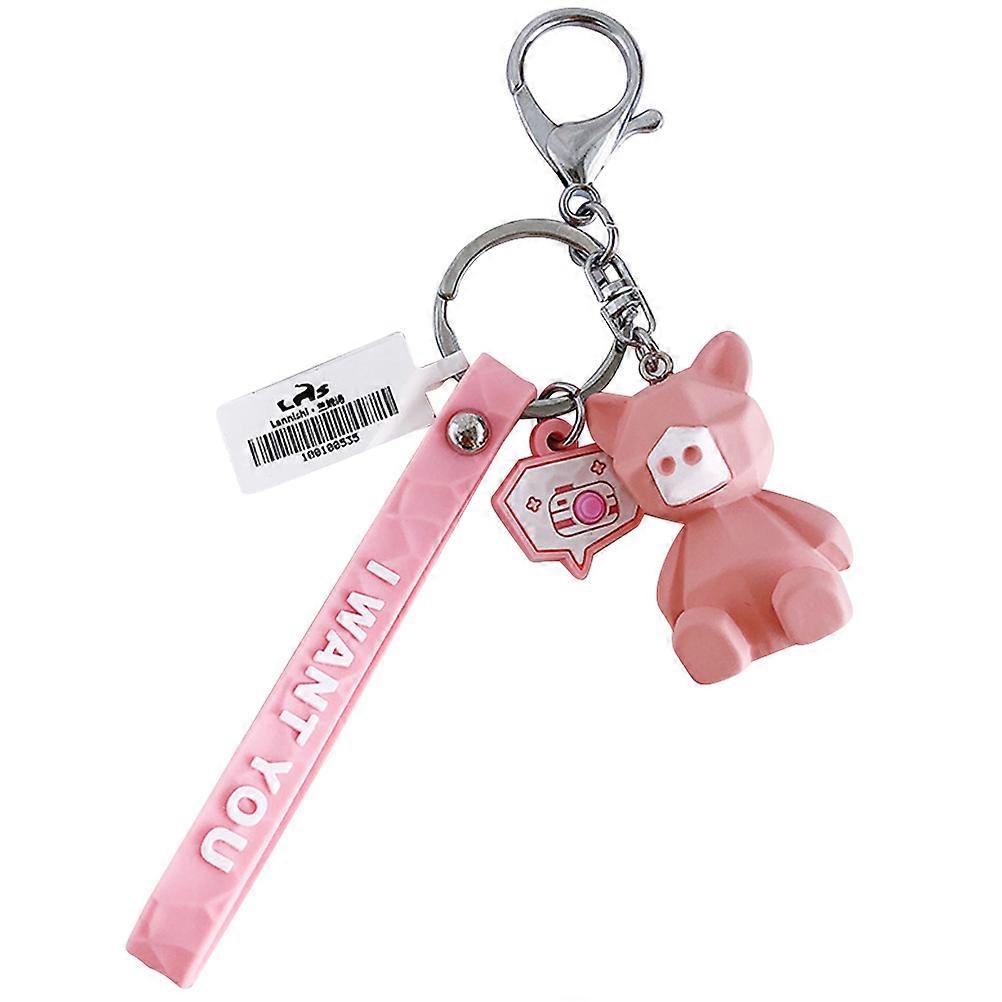 Cartoon Keychain Pig Key Holder for Hanging Keys 6Pcs Keyring