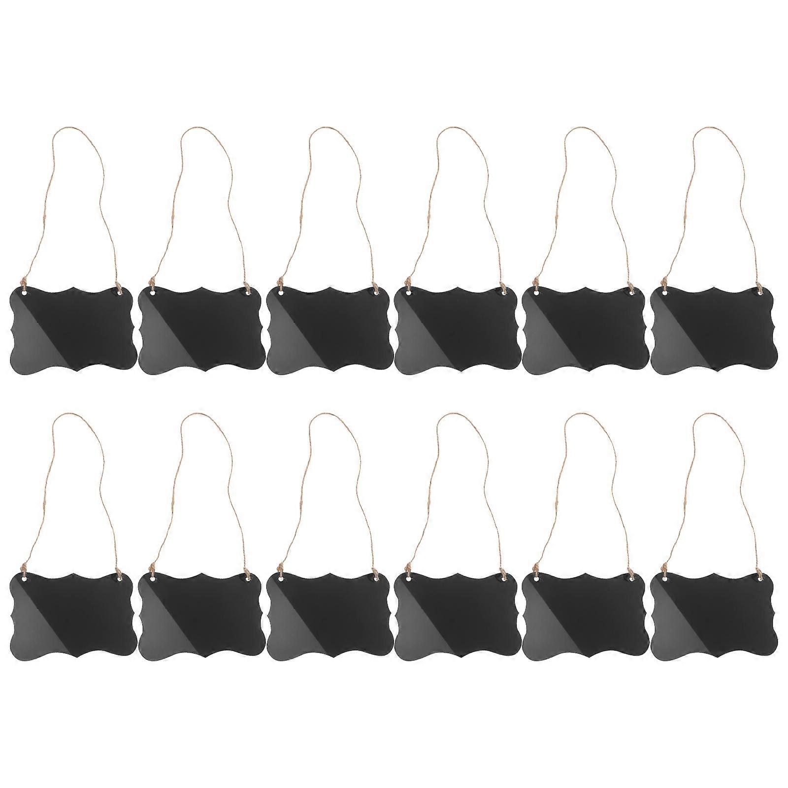 Erasable Note Boards Acrylic Hanging Sign for Message 36Pcs Black