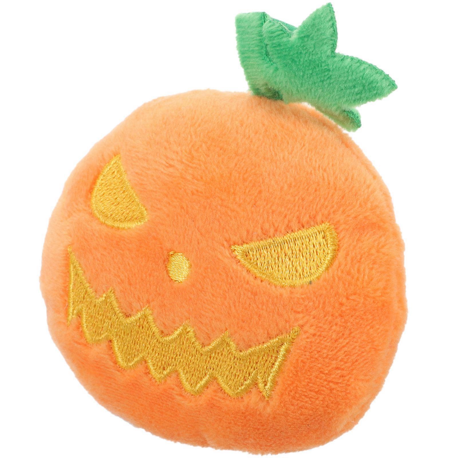 Interactive Cat Chew Toy 2Pcs Pumpkin Shaped For Indoor Play Halloween Cats 3.14x2.75x1.18in Exercise