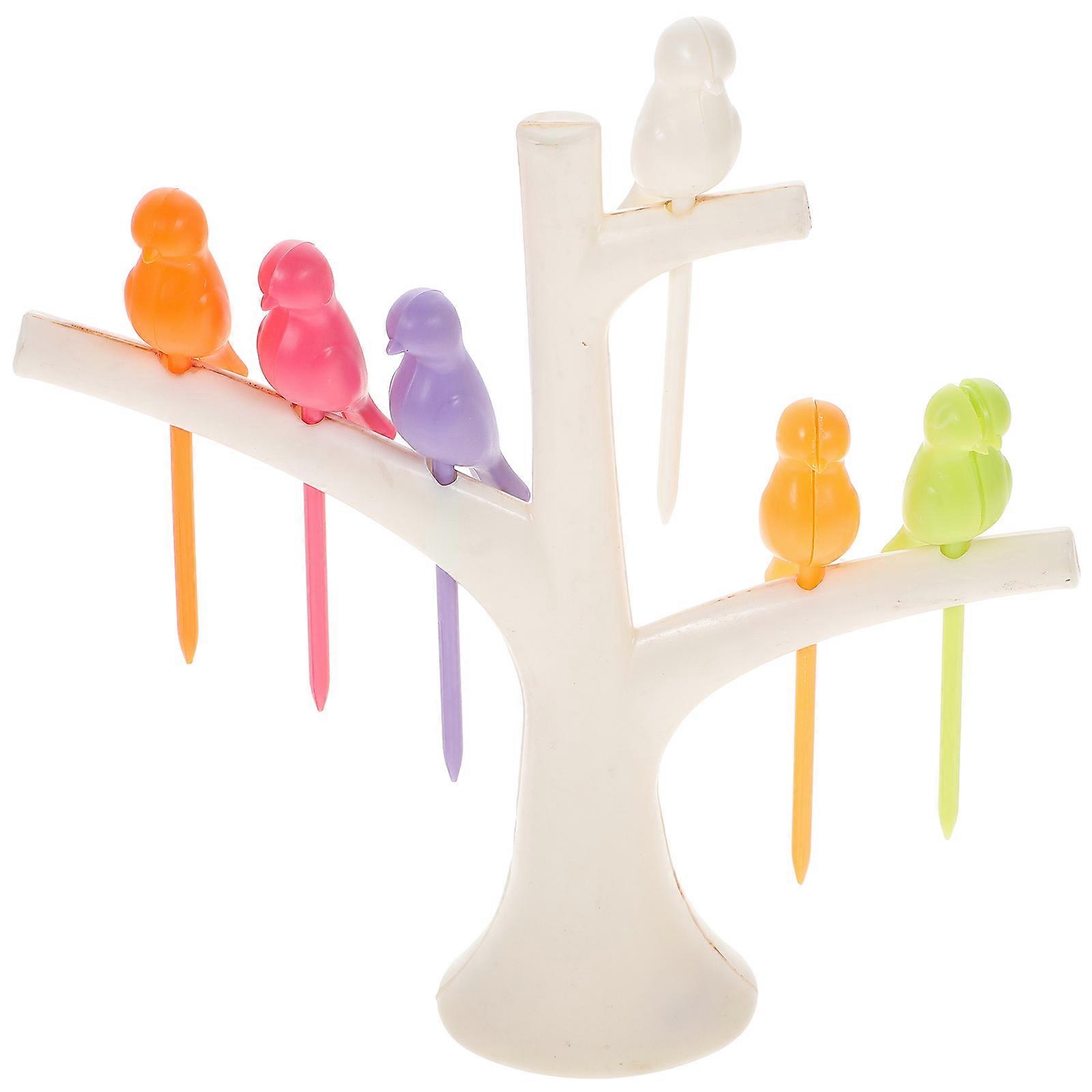 Outdoor Fruit Fork Tree and Bird Shape Used As Toothpick