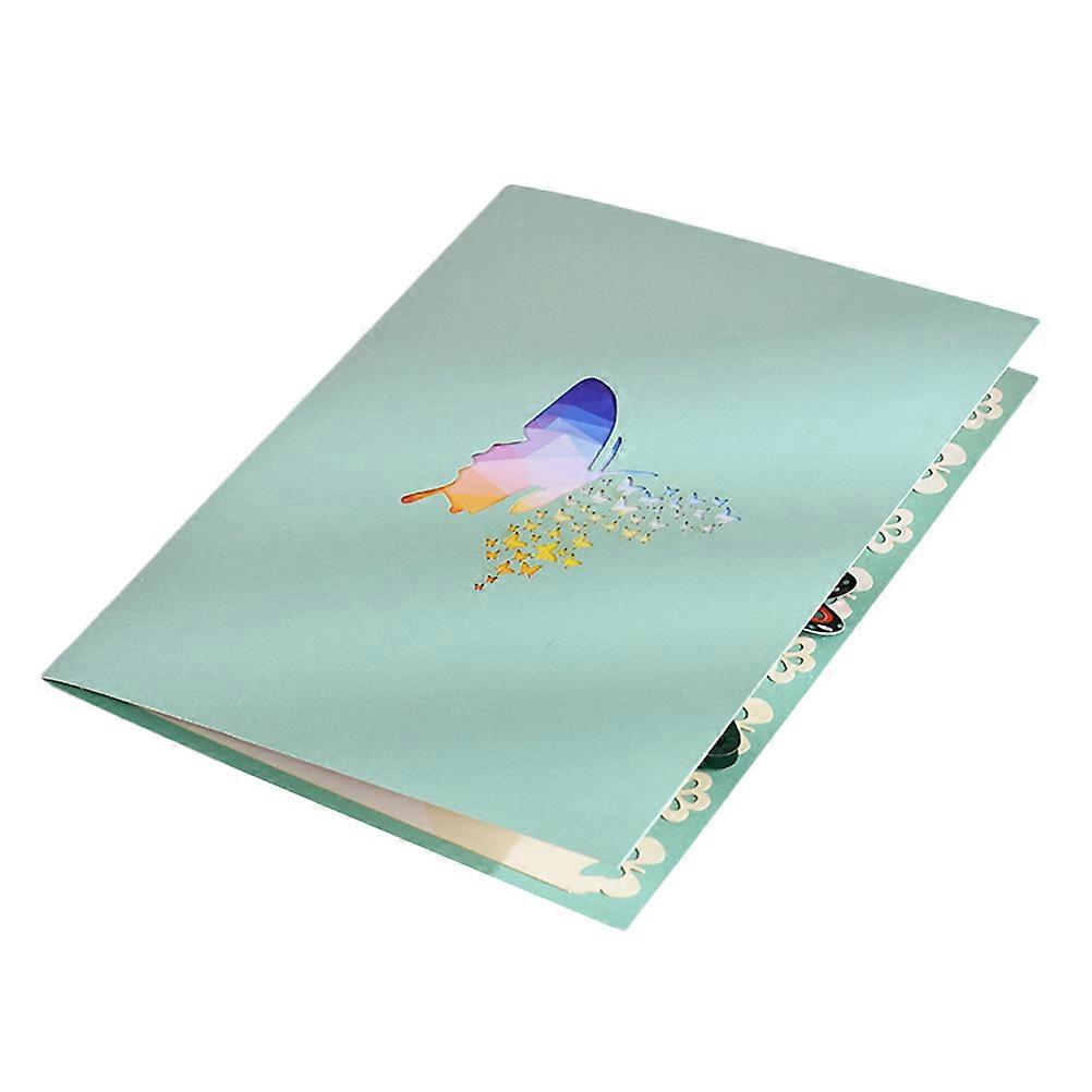 Rectangular Butterflies Greeting Card Message Writing For Friends Special Days Multi Color 2Pcs