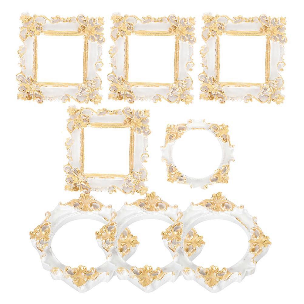 Antique Mini Picture Frames For Photo Display In Vintage European And Baroque Style Perfect For Travel - 8Pcs
