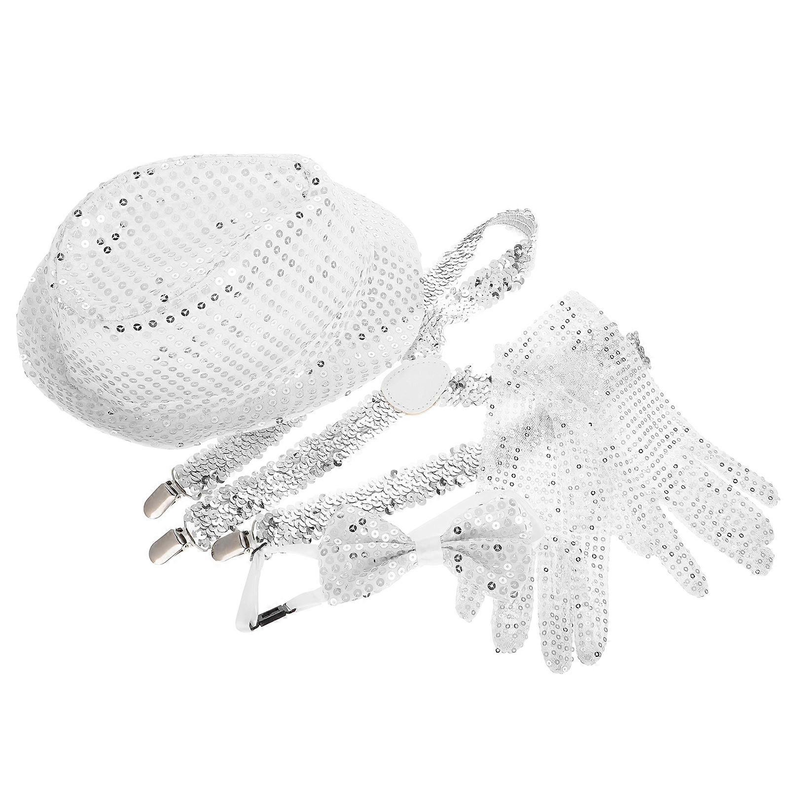 Photo Booth Hats Sequin Fedora Hat for Party 5Pcs