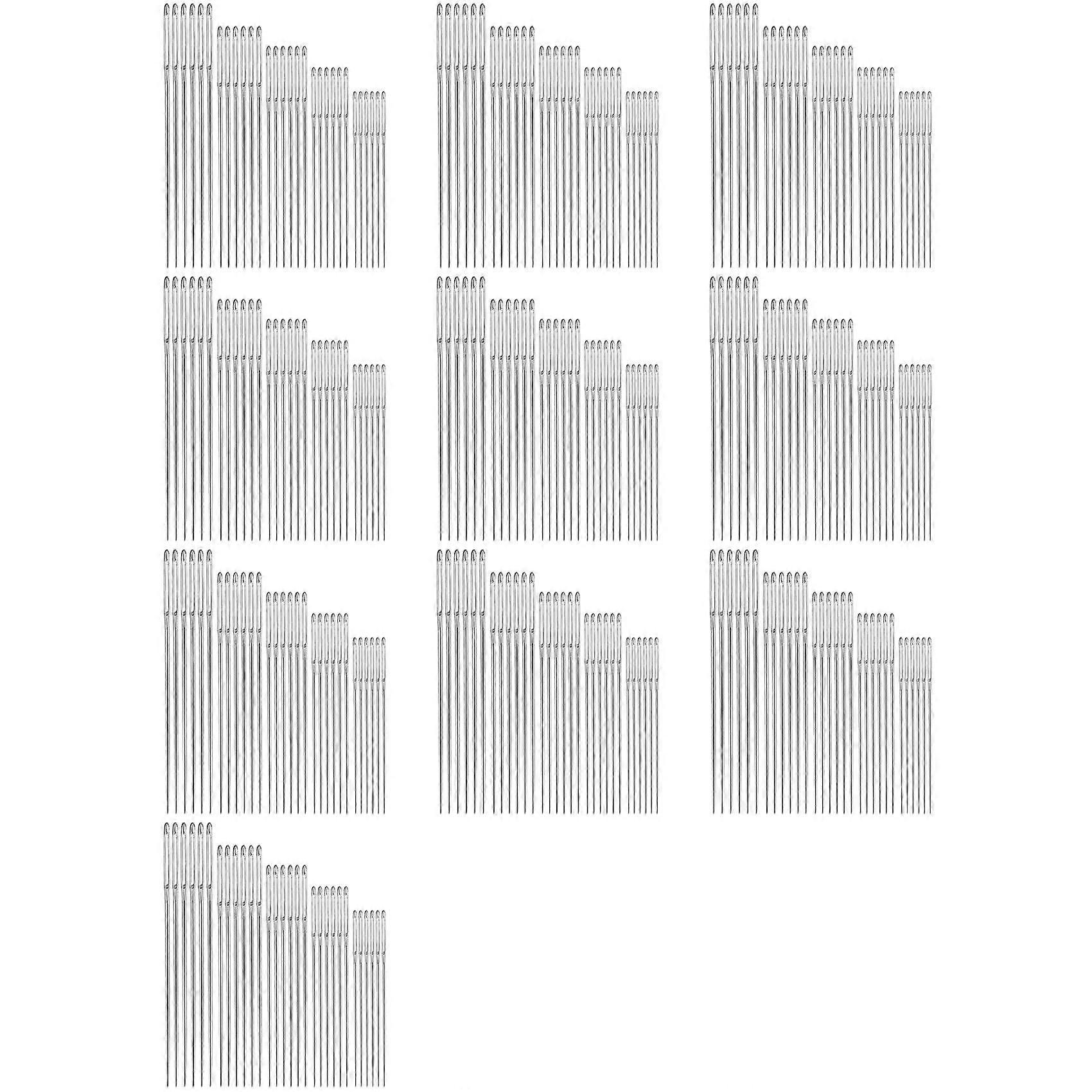 300Pcs Large-Eye Stitching Sharp Thick Needles, 5 Sizes Stainless Steel Sewing Needles Kit