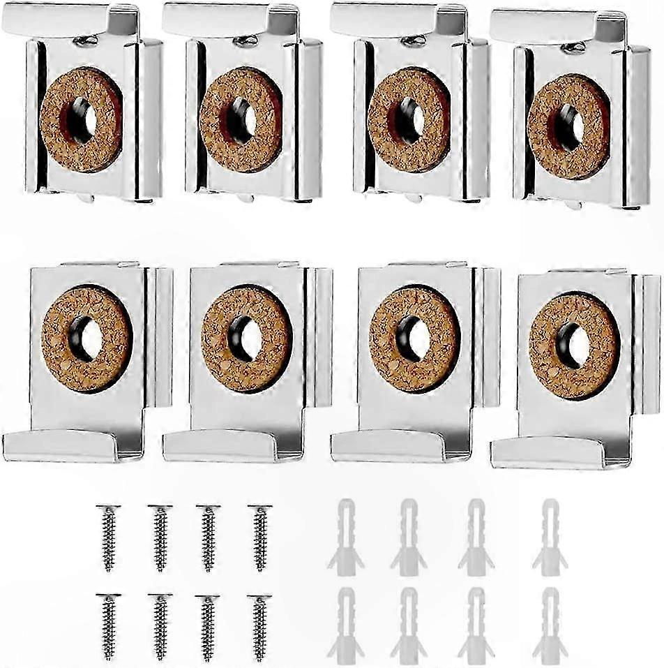 Wall Mounted Mirror Bracket, Adjustable Mirror Clips for Bathroom, Cloakroom, 8-Piece Set